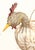 Very charming vintage rooster egg basket, folk art, made of wire and paint. circa 1920s.
