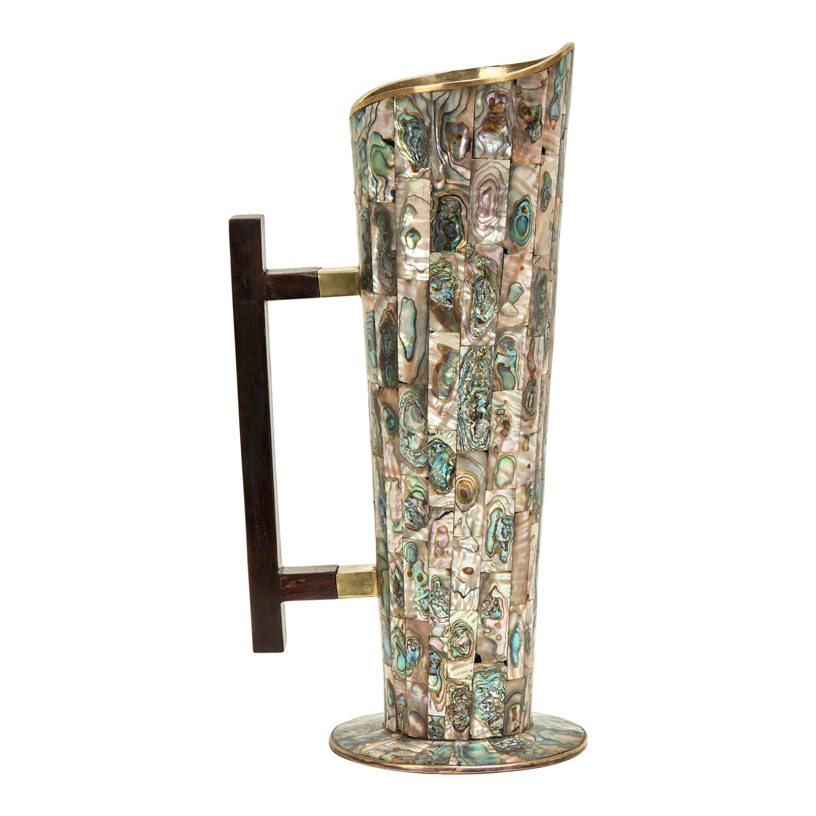 Mid Century Modernist Pitcher With Mother of Pearl | Chairish