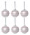 Matte Ball Ornaments with White & Red Rope, Set of 6, White, 3.25" For Sale