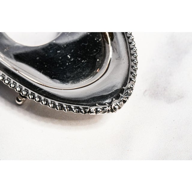 Lovely Edwardian English Antique Sterling Silver Crystal Inkwell Pen Tray Desk Office Home Decor For Sale - Image 16 of 18