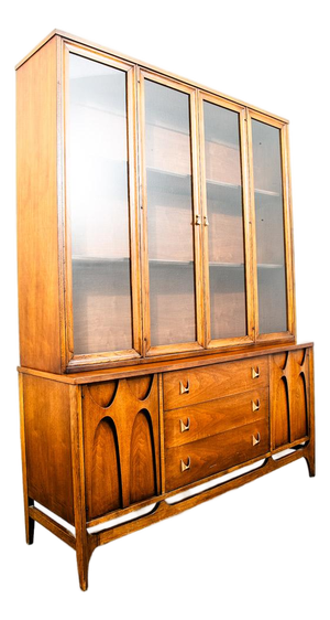 Mid Century Modern Credenza China Cabeint Broyhill Brasilia Display Vintage MCM