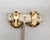 Valentino Vintage Signed Valentino Modernist Round Domed Goldtone Black Enamel Clip Earrings-2 Pieces For Sale - Image 4 of 7