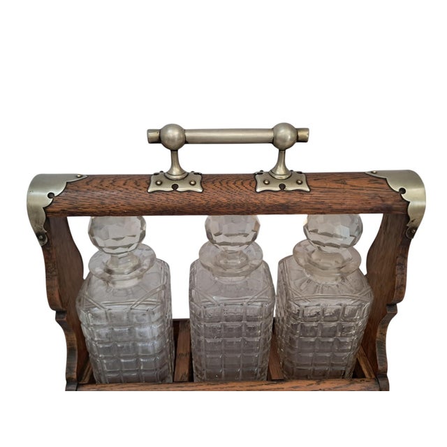 Antique Tantalus with Three Decanters, 1880, Set of 4 For Sale - Image 6 of 18