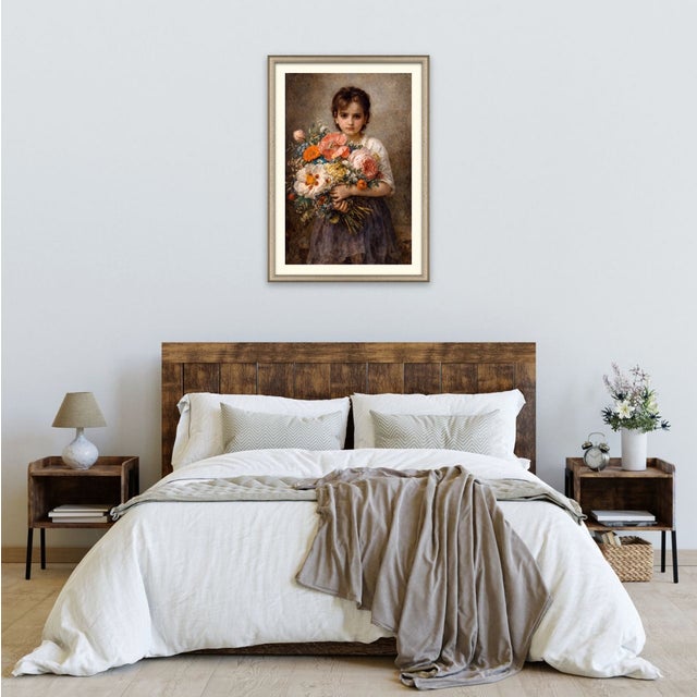 Paper Atelier Aria Lumae Bouguereau and Rachel Ruysch Style Girl With Dutch Golden Age Bouquet Fine Art Gallery Board Print 16 X 24 For Sale - Image 7 of 15