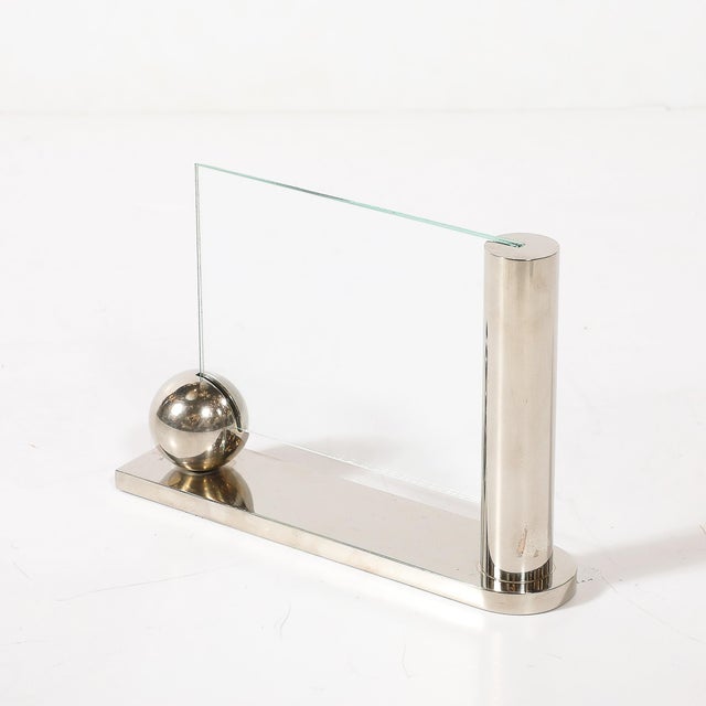 Swid Powell Mid-Century Swid Powell Silver Plated Picture Frame With Spherical Detail For Sale - Image 4 of 11