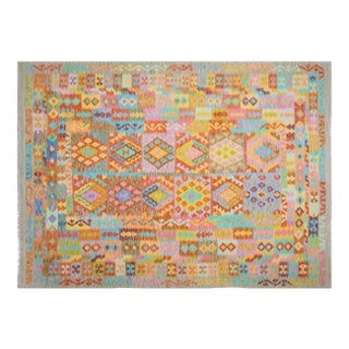 Vintage Afghan Hand Made Wool Maimana Kilim,7'x9'7" For Sale