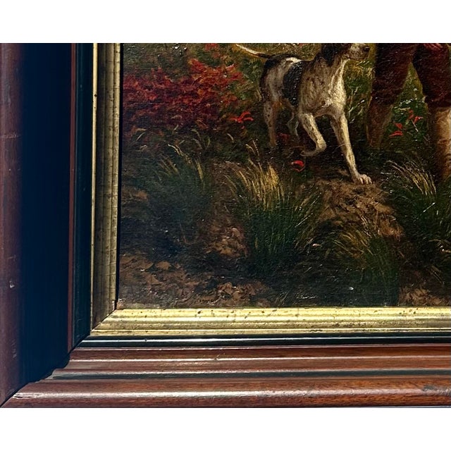 Hunting Dog Landscape Scene, Original Oil Painting by a.b. Frost For Sale - Image 6 of 8
