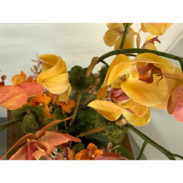 Abigail Luxury Botanicals Faux Orchid Arrangement in Vase For Sale - Image 11 of 12