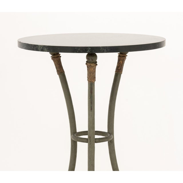 Modern Green Marble Top Painted Metal Gueridon For Sale - Image 3 of 7