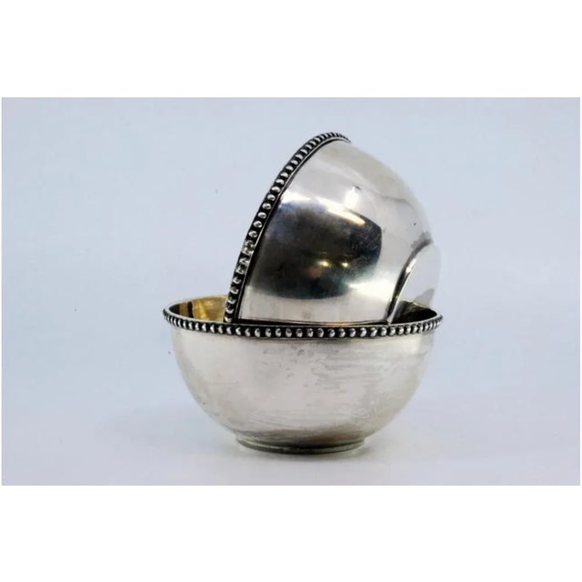 Washbasins in Plain Silver with Pearly Edges, Set of 2 For Sale - Image 6 of 7