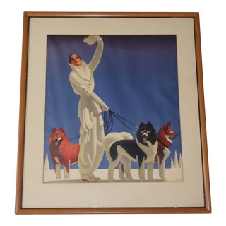 Art Deco Era William Welsh Pinup Girl Lithograph Print For Sale