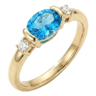 Swiss Blue Topaz Stacking Ring - December Birthstone Ring Us 7 For Sale