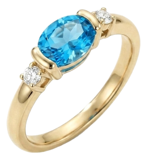 Swiss Blue Topaz Stacking Ring - December Birthstone Ring Us 7
