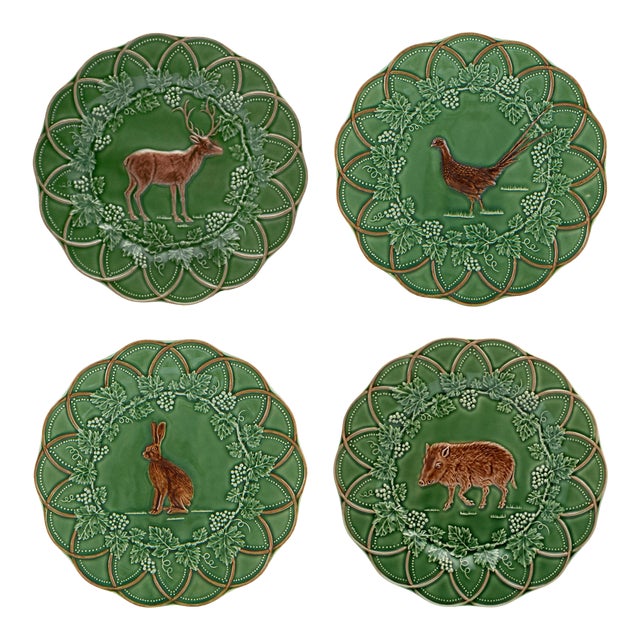 Bordallo Pinheiro Woods Assorted Snack Plates, Set of 4 For Sale