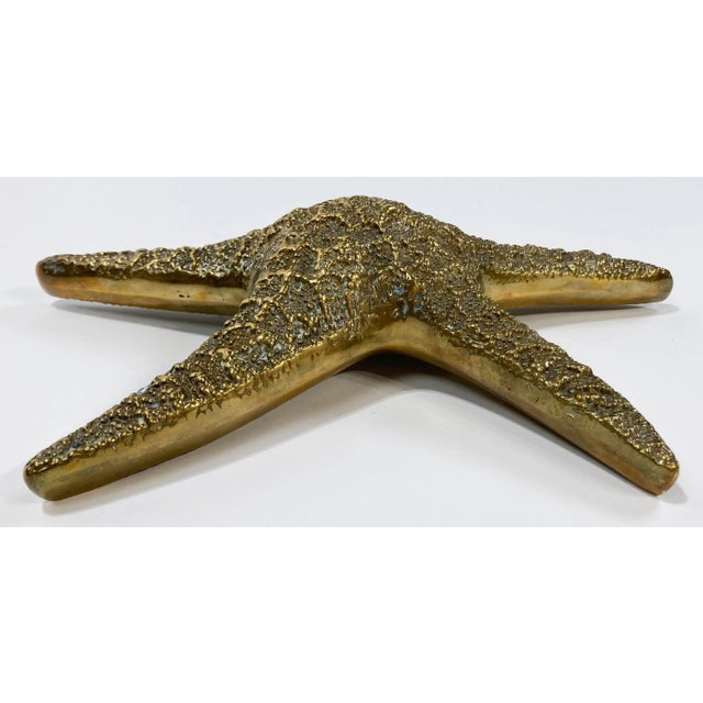 Hollywood Regency Vintage Brass Starfish Paper Weight For Sale - Image 3 of 7