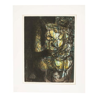 African American Abstract Expressionist Etching Aquatint "Anatomy of Aphrodite" by Warrington Colescott, 1959 For Sale