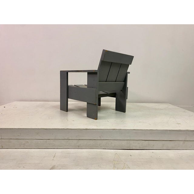 Mid-Century Blue Painted Crate Armchair, 1960s For Sale - Image 4 of 15