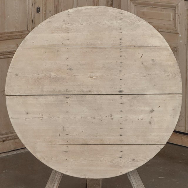 18th-Century-Rustic-Dutch-Stripped-Oak-Round-Tilt-Top-Center-Table For Sale - Image 11 of 18