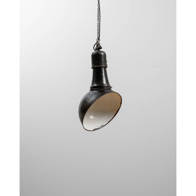 1930s Czech Metal Industrial Angular Pendant Lamp For Sale - Image 9 of 18