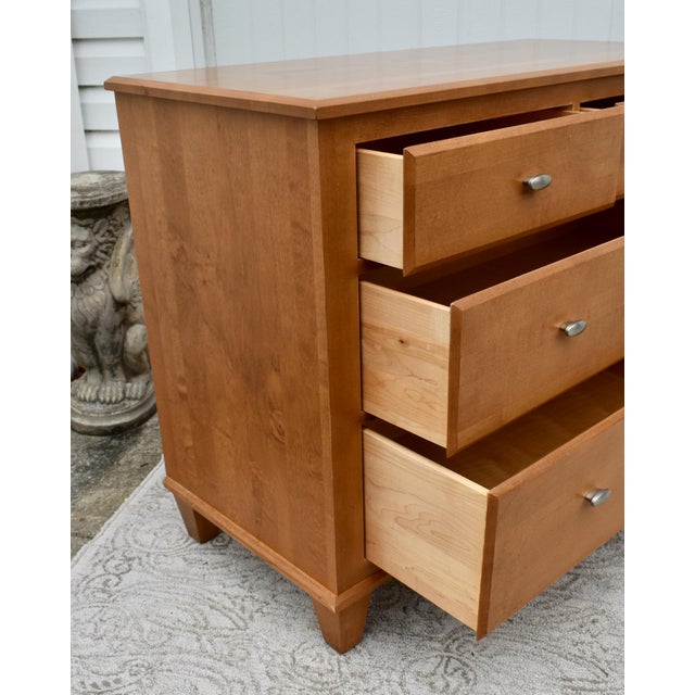 Vintage Ethan Allen Contemporary Style Four Drawer Solid Maple Chest For Sale - Image 12 of 13