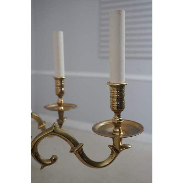 Traditional Virginia Metalcrafters Colonial Williamsburg 6 Arm Brass Chandelier For Sale - Image 3 of 8