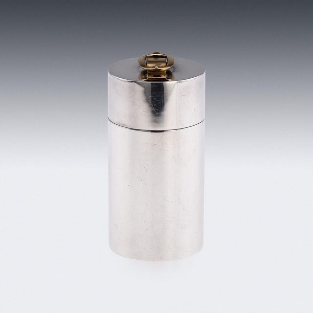 20th Century French Silver Plate & Gilt Table Lighter from Hermès, Paris, 1960s For Sale - Image 6 of 17