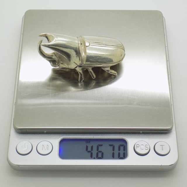 Vintage Italian Silver 800 Hercules Beetle Figurine, Milan, 1940s For Sale - Image 13 of 15