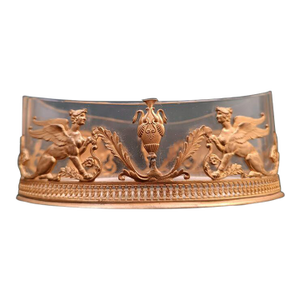 19th C French Empire Clear Crystal Ormolu Jardiniere Cachepot - 1 Pc