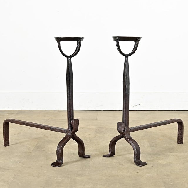 Metal French 18th Century Forged Iron Andirons For Sale - Image 7 of 8