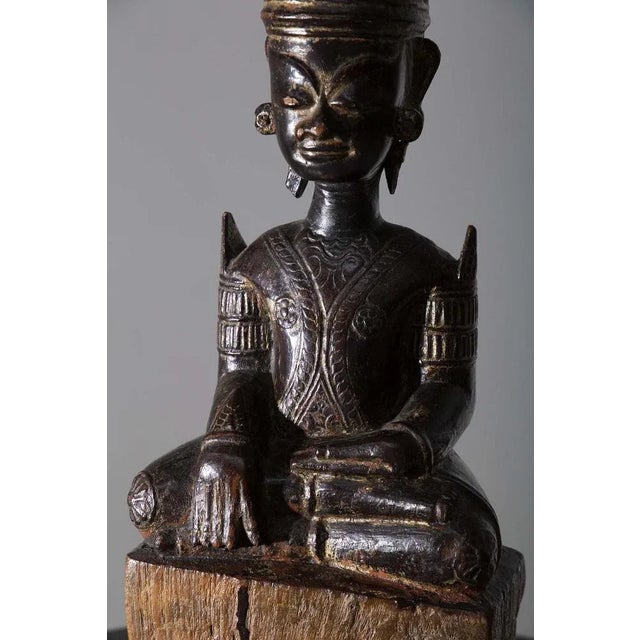 Thai Artist, Sculpture of Buddha, 19th Century, Walnut, in Very Good conditions. Designed before 1890