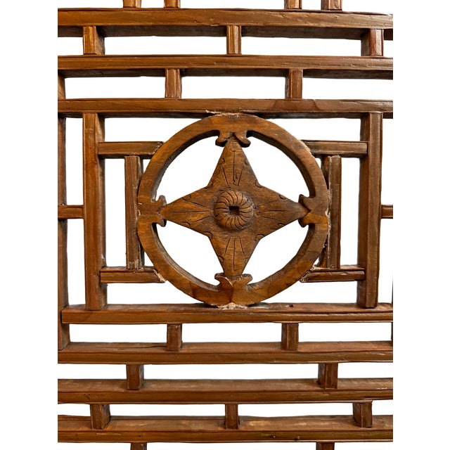 Chinese Pair of Antique Chinese Elm Wood Doors / Screens For Sale - Image 3 of 5