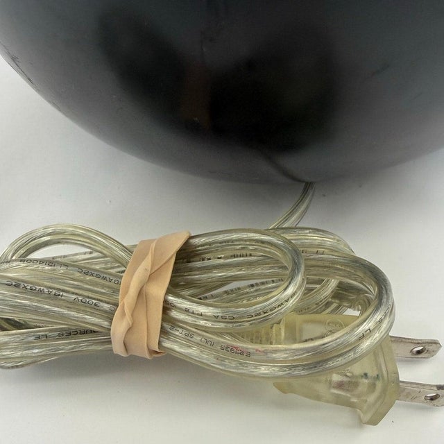 Ceramic Vintage Black Teardrop Table Lamp 22” Mid Century Modern Style For Sale - Image 7 of 10