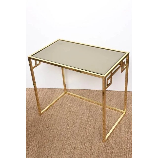 Vintage Italian Brass and Glass Greek Key Nesting Tables Set of 3, 1970's For Sale In Miami - Image 6 of 10