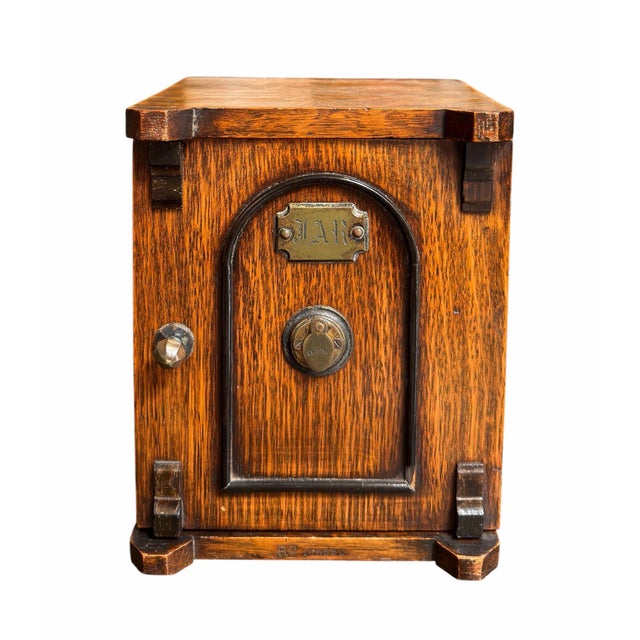 Antique Oak Humidor Lock Box For Sale - Image 4 of 8