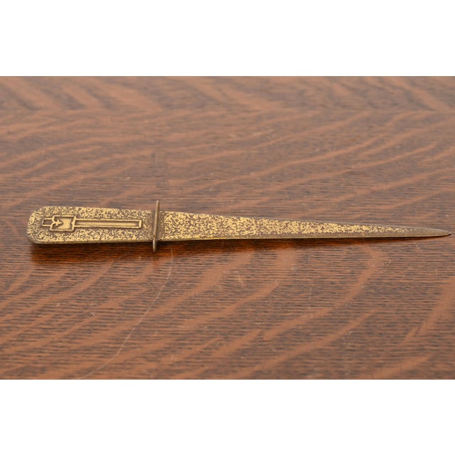 A beautiful Arts & Crafts period gilt bronze letter opener By Silver Crest (the mark of Smith Metal Arts Co.), an offshoot...