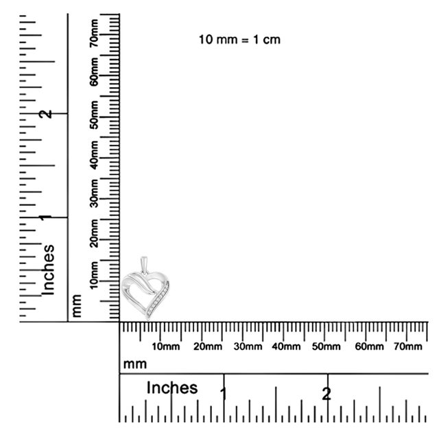 Early 21st Century .925 Sterling Silver 1/10 Cttw Diamond Open Heart 18" Pendant Necklace For Sale - Image 5 of 5