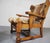 Set of Brutalist Oak Lounge Chair and Ottoman with Upholstery in Goat Hide For Sale - Image 5 of 15