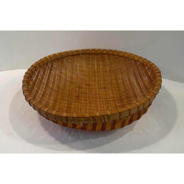 Nice vintage woven winnowing basket