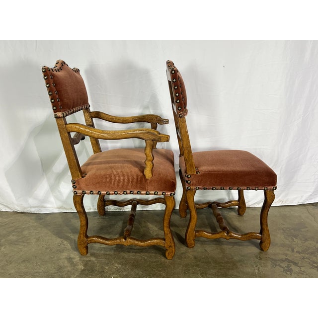 French Antique Set of 8 Os De Mouton Dining Chairs For Sale - Image 3 of 9