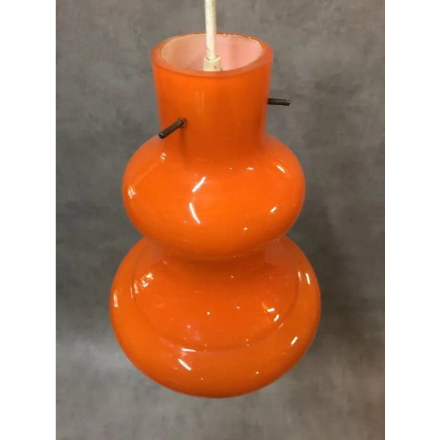 Red Opaline Orange Ceiling Lamp, 1970s For Sale - Image 8 of 8