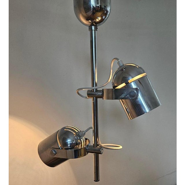 Metal Mid-Century Ceiling Chrome Lamp from Lidokov, 1970s For Sale - Image 7 of 11