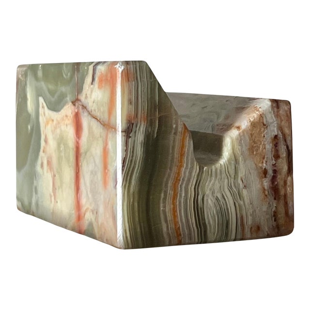 Vintage Onyx Cardholder Desk Accessory, 20th Century For Sale
