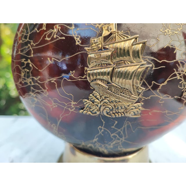 Vintage Brass-Plated Glass Carafe, 1960s For Sale - Image 6 of 9