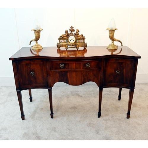 Sheraton Mahogany Serpentine Server Buffet, 1910s For Sale - Image 13 of 13