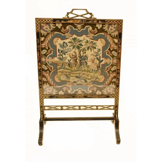 Regency Chinoiserie Lacquer Screen Tapestry, 1840 For Sale - Image 13 of 13