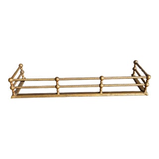19th Century Victorian 42" Brass Fireplace Fender For Sale