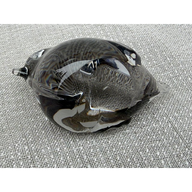 Vintage Smokey Gray Art Glass Bird Figure For Sale - Image 10 of 11