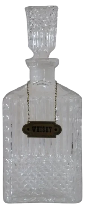 Italian Glass Whiskey Bottle, 1980s