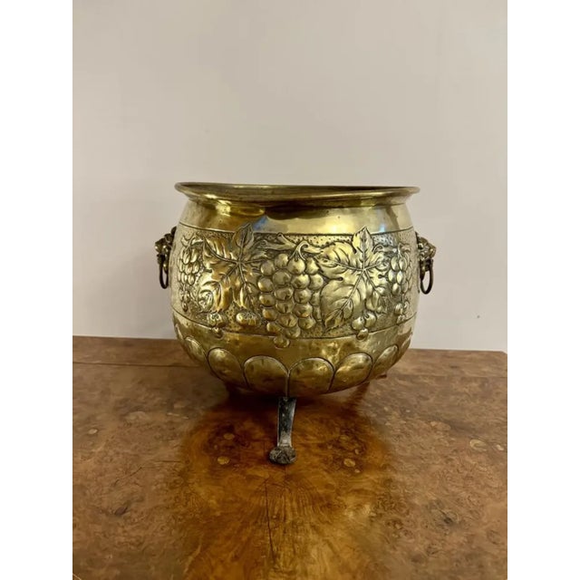 Mid 19th Century Antique Victorian Brass Jardiniere, 1860 For Sale - Image 5 of 7