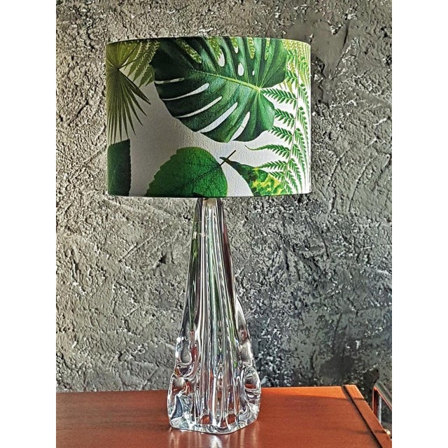 Green Organically Shaped Table Lamp in Crystal Glass, France, 1968 For Sale - Image 8 of 18